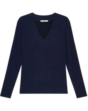 Maliparmi V-Neck Long-Sleeve T-Shirt - Blue