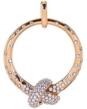 The Love Knot by Coralie 18kt Rotgoldhalskette mit Circle-Anhänger - Weiß