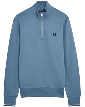 Fred Perry Half-Zip Sweatshirt - Blue