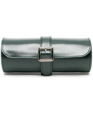Wolf Crocodile-Embossed Watch Box - Green