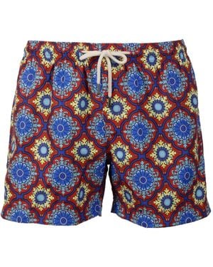 Peninsula Tile-Print Swim Shorts - Blue