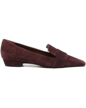 Roberto Festa Suede Square-Toe Loafers - Brown