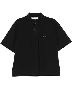 Sunnei Logo-Print Polo Shirt - Black