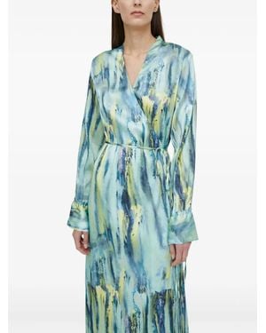 Gestuz Walerygz Tie-Waist Maxi Dress - Blue