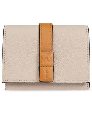 Loewe Logo-Embossed Leather Wallet - White