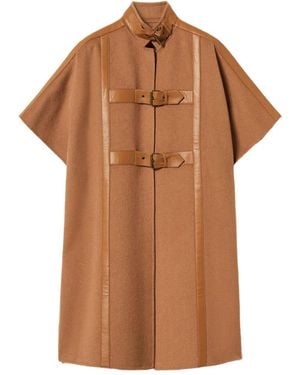 Twinset Buckle-Fastening Cape - Brown