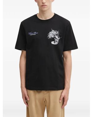 Filling Pieces Graphic-Print Logo-Print T-Shirt - Black