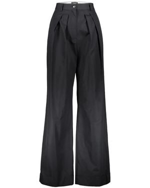 Rochas Pleated Wide-Leg Pants - Black
