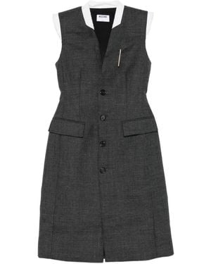 Moschino Robe Boutonnée À Design Sans Manches - Black