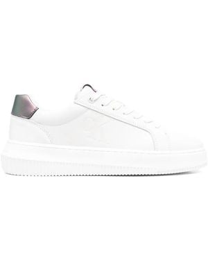 Calvin Klein Iridescent-Effect Low-Top Sneakers - White
