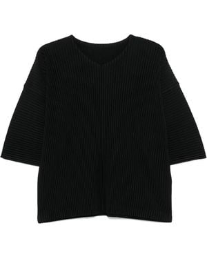 Homme Plissé Issey Miyake March Tシャツ - ブラック