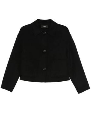 Arma Polo-Collar Wool Jacket - Black