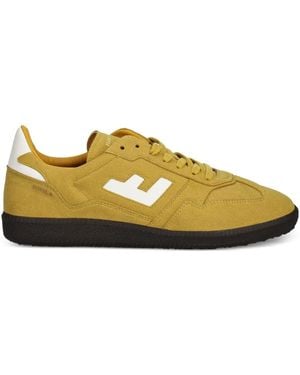 Flamingos Burela Slim Lace-Up Panelled Trainers - Yellow
