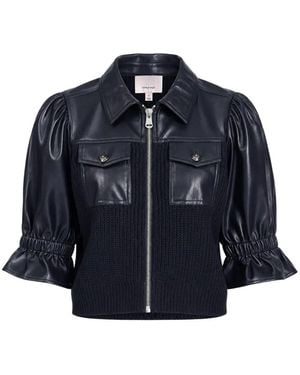 Cinq À Sept Holly Paneled Puffed-Sleeve Jacket - Blue