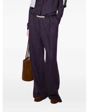 Liviana Conti Pleated Wide-Leg Trousers - Purple