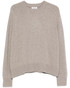 Soft Goat Boyfriend Ribbed Crew-Neck Knitwear - Natural