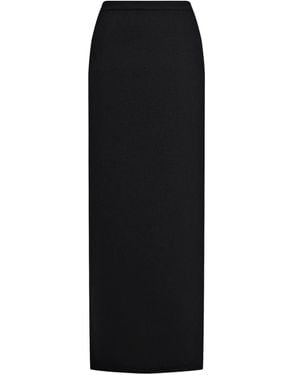 12 STOREEZ Knitted Long Skirt - Black