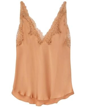 Mes Demoiselles Lace-Trim Camisole Top - Orange