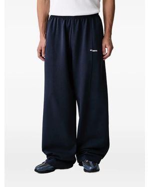 Vetements Logo-Embroidered Track Trousers - Blue