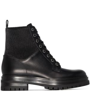 Gianvito Rossi Martis Combat Boots - Black