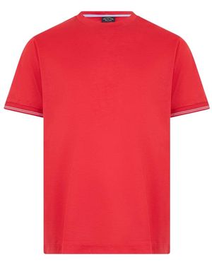 Paul & Shark Stripe-Trim Short-Sleeve T-Shirt - Red