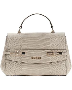Guess Melinda Lizard-Effect Tote Bag - Metallic