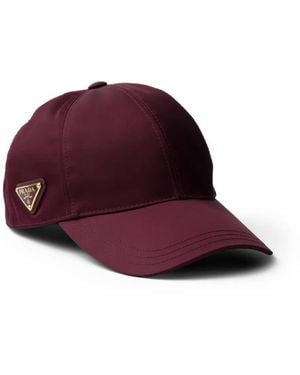 Prada Logo-Plaque Baseball Cap - Red