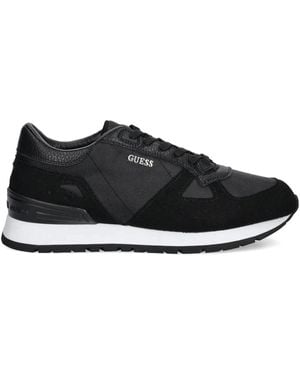 Guess Tresa Lace-Up Panelled Trainers - Black
