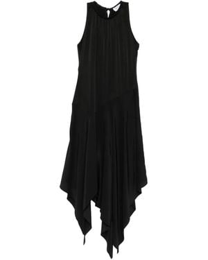 McQueen Handkerchief-Hem Halterneck Midi Dress - Black