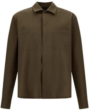 Herno Camicia Con Finitura - Verde