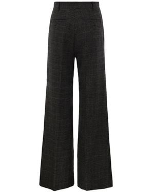 Weekend by Maxmara Prince Of Wales Check Wide-Leg Trousers - Black