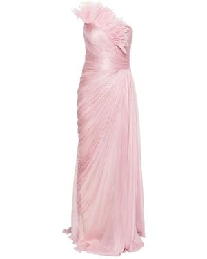 IRIS SERBAN Elemiah Feather-Trim Gown - Pink