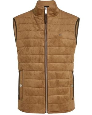 KARL LAGERFELD Quilted Faux-Suede Gilet - Brown