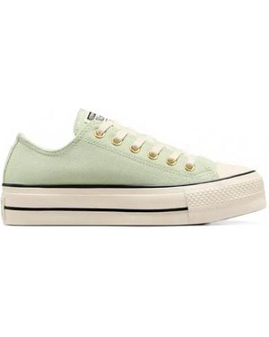 Converse Chuck Taylor All Star Lift Platform Suede Trainers - White