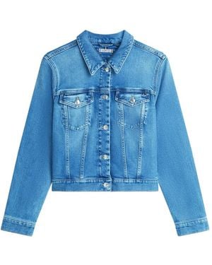 Tommy Hilfiger Faded-Wash Denim Jacket - Blue