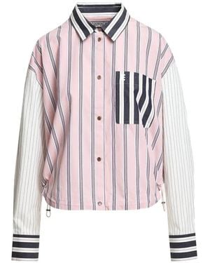 Essentiel Antwerp Camicia Kozef A Righe Con Design Patchwork - Rosa