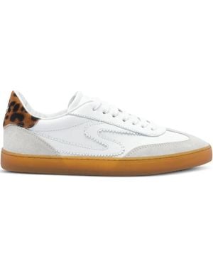 Stuart Weitzman Leopard-Print Leather Trainers - White