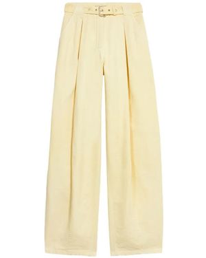Blumarine Pantalon En Toile À Taille Ceinturée - Yellow