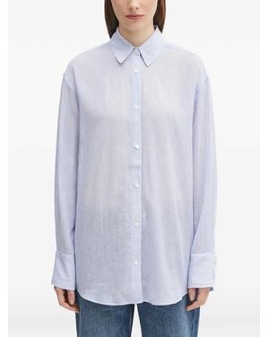 Anine Bing Plaza Long-Sleeve Button-Up Shirt - White