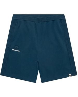 Aape By A Bathing Ape Trainingsshorts Met Logoband - Blauw