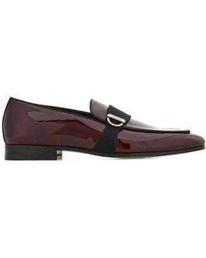 Ferragamo Moccasins With Gancini Ornament - Brown