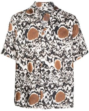 Edward Crutchley Abstract-Pattern Short-Sleeve Shirt - White