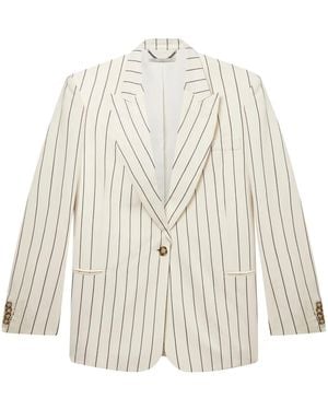 Stella McCartney Pinstriped Single-Breasted Blazer - White