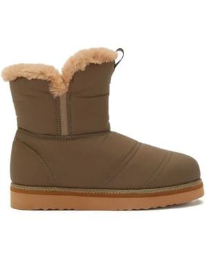 Odissi Rose Padded Fur Lined Boots - Brown