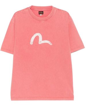 Evisu T-Shirt À Imprimé Mouette - Pink