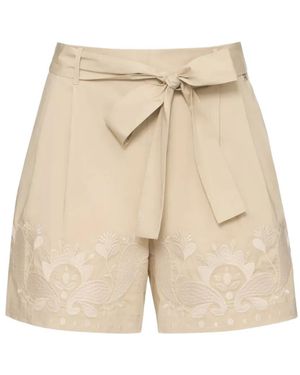 Twinset Pantalones Cortos Bordados - Neutro