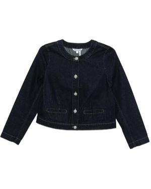 DKNY Button-Embellished Denim Jacket - Blue