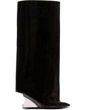 Balmain Wedge Pointed-Toe Boots - Black