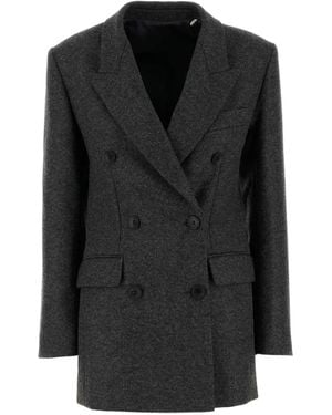 Isabel Marant Isidora Double-Breasted Wool Coat - Black