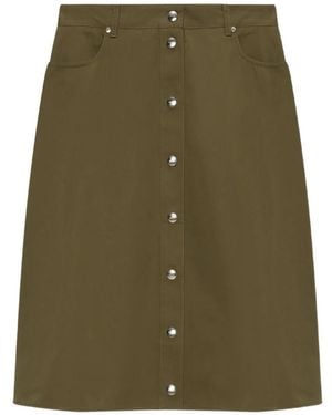 MSGM Buttoned Midi A-Line Skirt - Green